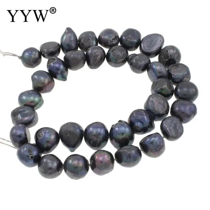 

Оптовая Продажа жемчужные бусины из натурального пресноводного жемчуга в стиле барокко темно-синие жемчужные бусины для изготовления ювел...