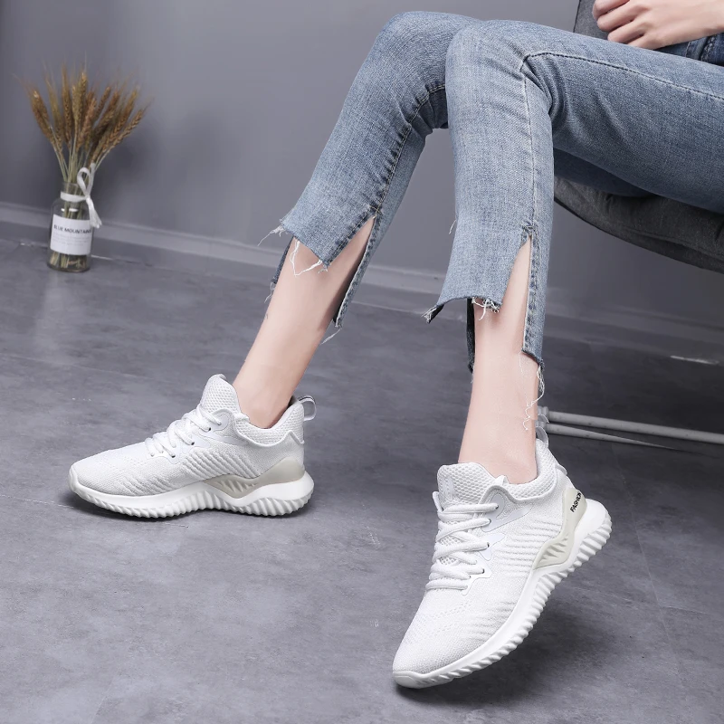 2019 кроссовки женская повседневная обувь дышащая сетчатая Обувь На Шнуровке на