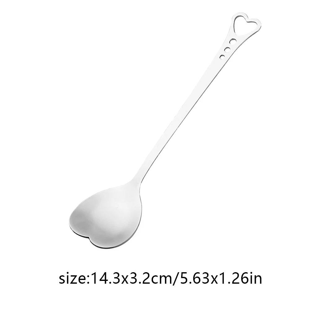 

10Pcs Heart Shape Spoon Stainless Steel Teaspoon Coffee Spoon Dinnerware Kitchen Accessories Dessert Sugar Stirring Spoons New