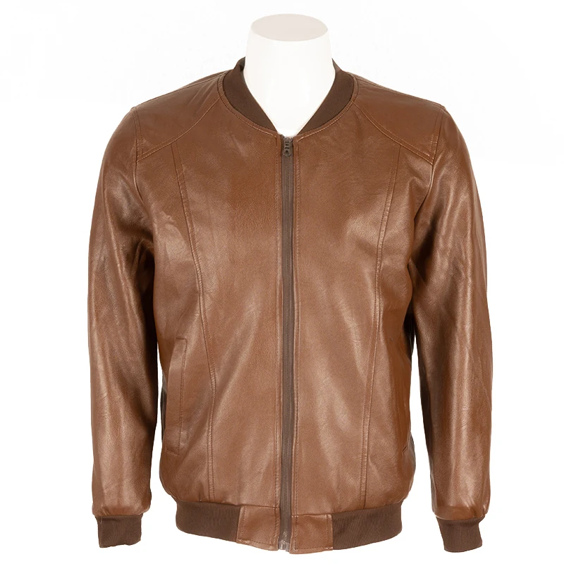 ChangNiu коричневые мужские Куртки из искусственной кожи верхняя одежда Зимние