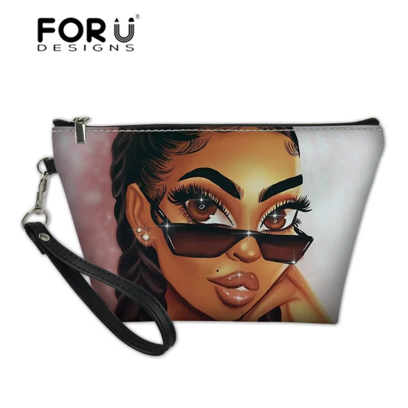 FORUDESIGNS/косметички для женщин, черный дизайн, Африканский принт для девочек, сумка для туалетных принадлежностей, Женская функция, набор для чистки, сумки для женщин, Bolsa - Цвет: YQ3715Z8