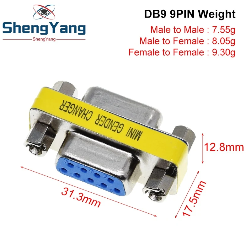 Мини-переходник DB9 9-контактный штекер-штекер/гнездо-гнездо/штекер-гнездо