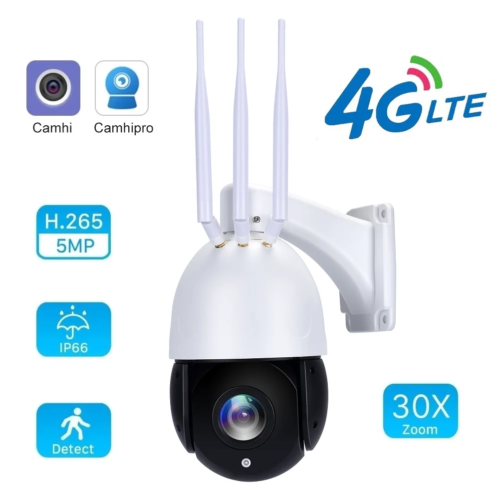 

30X Optical Zoom 5MP IMX 335 Security Camera Camhi 3G/4G Vdieo Surveillance Ai Auto-Tracking Onvif 80M Night Vision 2-Way Audio