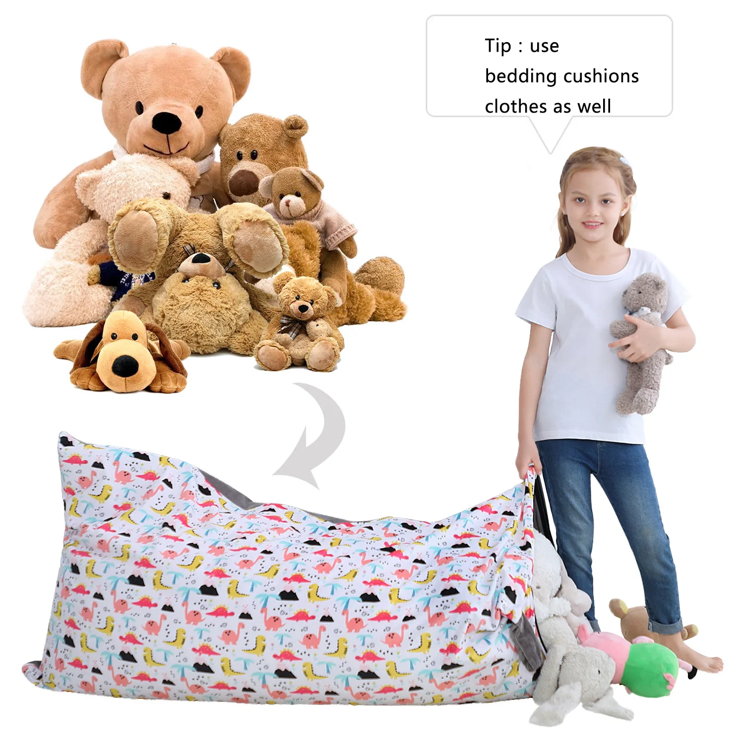 Большой вещи животных хранения мешок фасоли плюшевые игрушки для бобовых чехлы