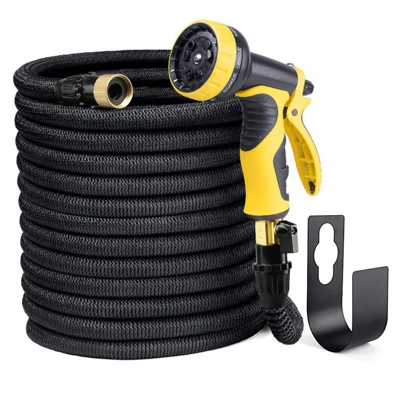 

Expandable Garden Hose Water Hose With 9 Functions High Pressure Spray Nozzle, Black, Robust, Flexible Hose