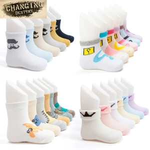 6 пар, хлопковые носки для новорожденных девочек и мальчиков с принтом, тонкие сетчатые Повседневные носки с рисунками, 6 пар