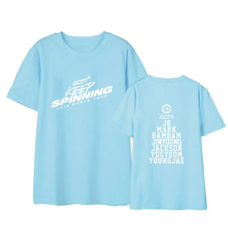 Новинка kpop got7 World tour Keep Spinning футболка с круглым вырезом в стиле хип хоп Футболка