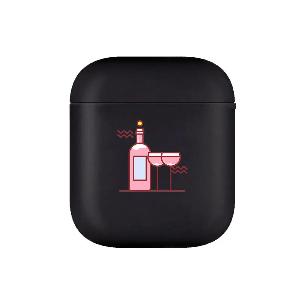 Мягкие силиконовые чехлы для Apple Airpods 1/2 с красным винным бокалом защитный чехол
