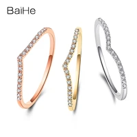 baihe solid 14k whiteyellowrose gold hsi natural diamond v ring men lady gift trendy party fine jewelry making %d7%98%d7%91%d7%a2%d7%aa v ring