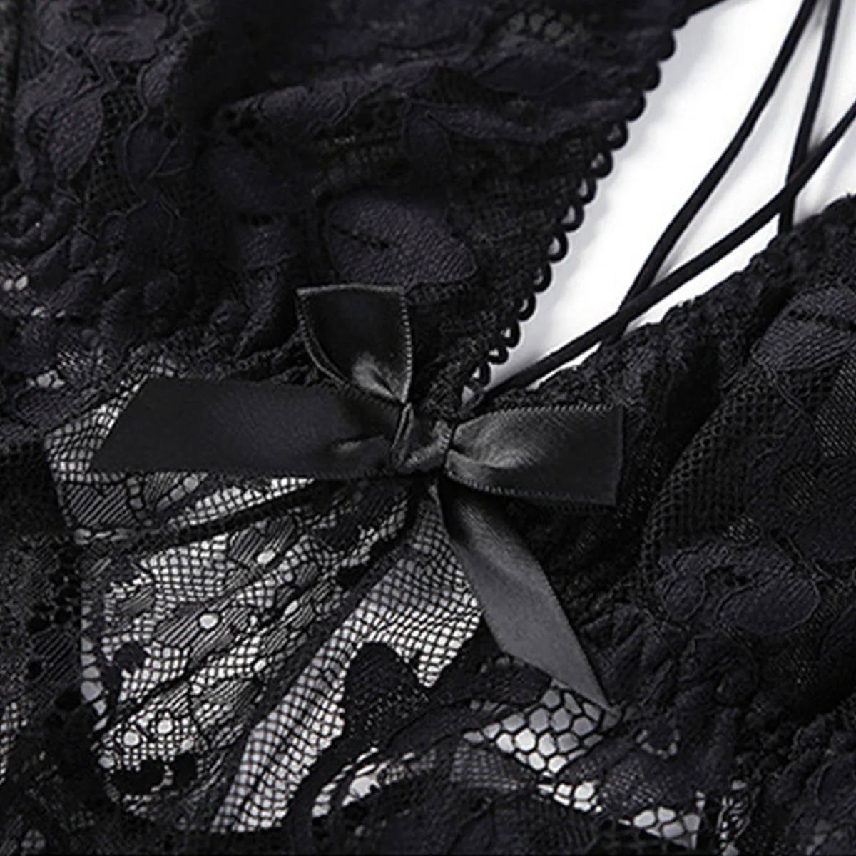 2Pcs Sexy Sheer Lace Sleep Wear Women Nightgowns With Panties Sets See Through Backless Floral Mesh Deep V Neck Nightdress