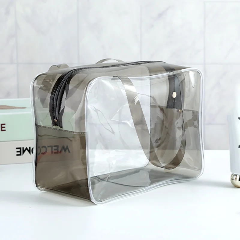 

Прозрачная водонепроницаемая сумка для макияжа, новинка 2020, розовая Милая вместительная портативная дорожная сумка-Органайзер, сумка для х...