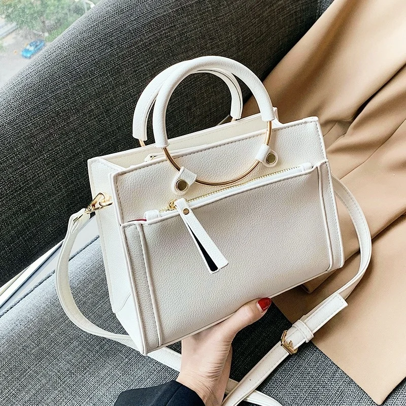 

High quality square tote bag 2021 new fashion PU leather women's designer single shoulder bag Bolsa messenger bag Sac femme