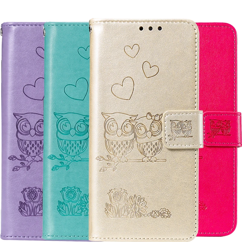 Прекрасный тисненый кожаный чехол кошелек с совой для iPhone 11 Pro Max XR X Xs 8 7 6 6S Plus 8Plus