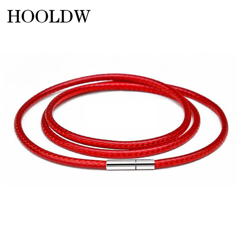 40-80cm 1-3mm Leather Necklace Cord Wax Rope Chain Stainless Steel Tube Clasp For Men Women DIY Necklaces Jewelry |