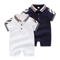 summer new born baby clothes cotton plaid slim lapel short sleeve 3 6 12 month newborns baby girls rompers ropa para bebe