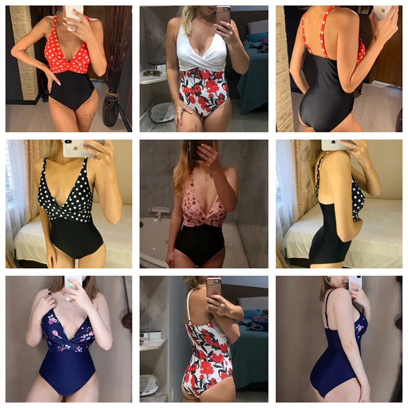 

Sexy One Piece Swimwear Women 2021 New Floral Monokini Bathing Suits Bodysuit Plus Size Swimsuit Beach Swimming Suit For Female