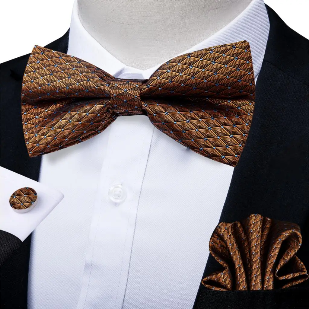 3 шт./комплект шелковый галстук бабочка в шотландскую клетку|Мужские галстуки и