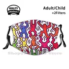 Танцевальные акробата, маска для взрослых и детей маска для лица с изображением рта маска с фильтром Haring акробата, Нико говорящие головы Abstarct линии слуховые аппараты