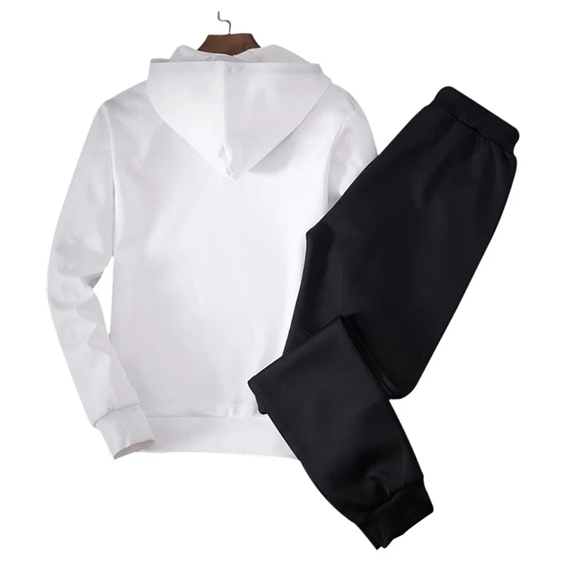 

Sets Tracksuit Men Autumn Winter Hooded Sweatshirt Drawstring Outfit Sportswear 2021 Male Suit Pullover Two Piece Set Casual