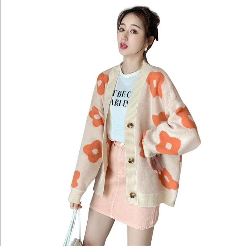 Осенне-зимний женский вязаный кардиган свитер пальто для беременных короткая