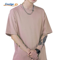 covrlge men t shirts 100 cotton summer daily shirt solid color breathable fashion comfort all match trend mens shirt mts623