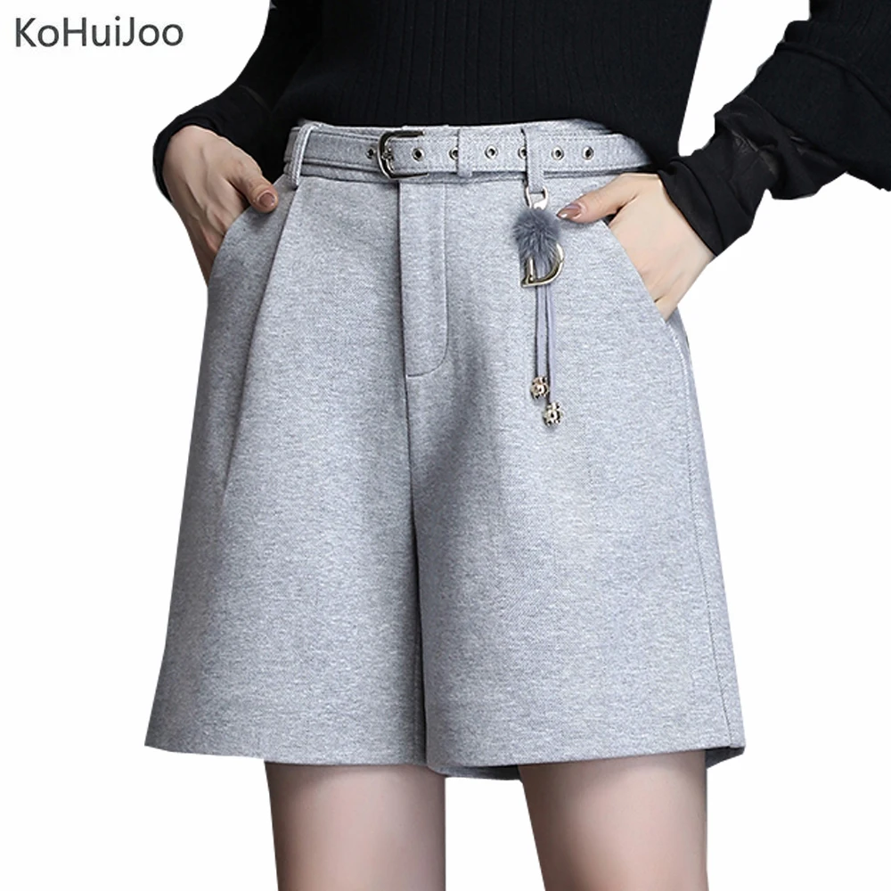 Женские зимние шерстяные шорты Осенние новые корейские свободные элегантные до