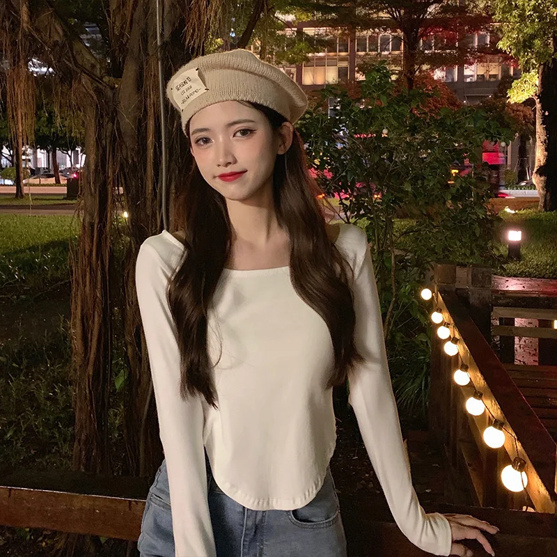 

Облегающий дизайн Sense U-образный вырез с длинными рукавами