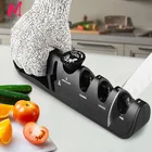 Точилка для ножей с регулировкой угла, ножеточка 4 этапа, ножницы для заточки камня, Профессиональная кухонная шлифовальная машина, ножи, точильный камень, инструмент