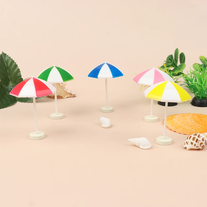 

2pcs/Set Cute New 1/12 DollHouse Miniature Beach Sun Umbrella Colorful Scenes Decoration Accessories Kids Play Toys 6*4.5cm