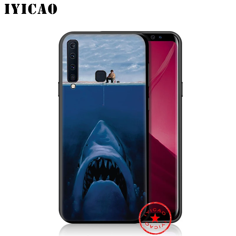 IYICAO Shark Animal Funny Soft Phone Case for Samsung Galaxy A9 A8 A7 J6 A6 Plus 2018 A5 A3 2016 2017 Silicone Cover |