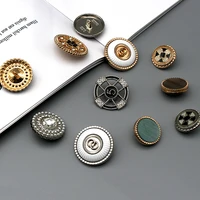 5pcs upscale round pearl metal diamond buttons for clothing sewing accessories button on clothes women decorative diy