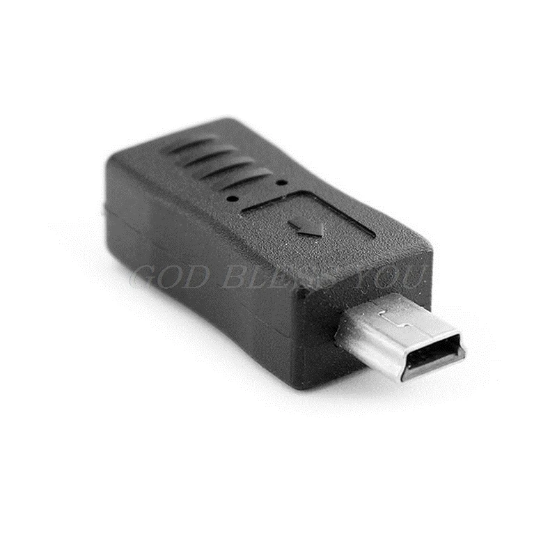 Черный адаптер Micro USB Мама в Mini папа переходник для зарядного устройства Прямая