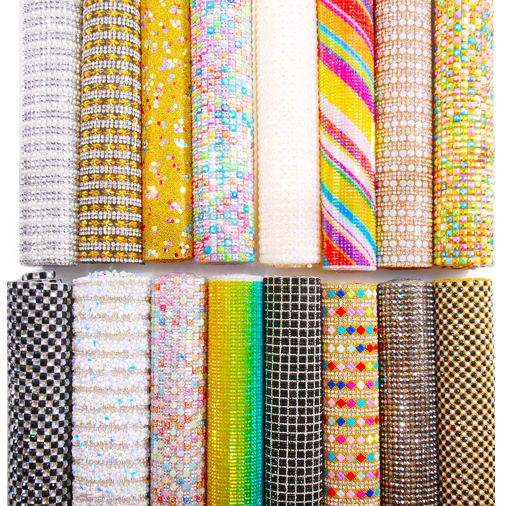 

24x40cm Hotfix Acrylic Rhinestone Mesh Trim Ribbon Crystal Fabric Sheet Strass Applique Hot Fix Iron On Clothes Art Decor DIY