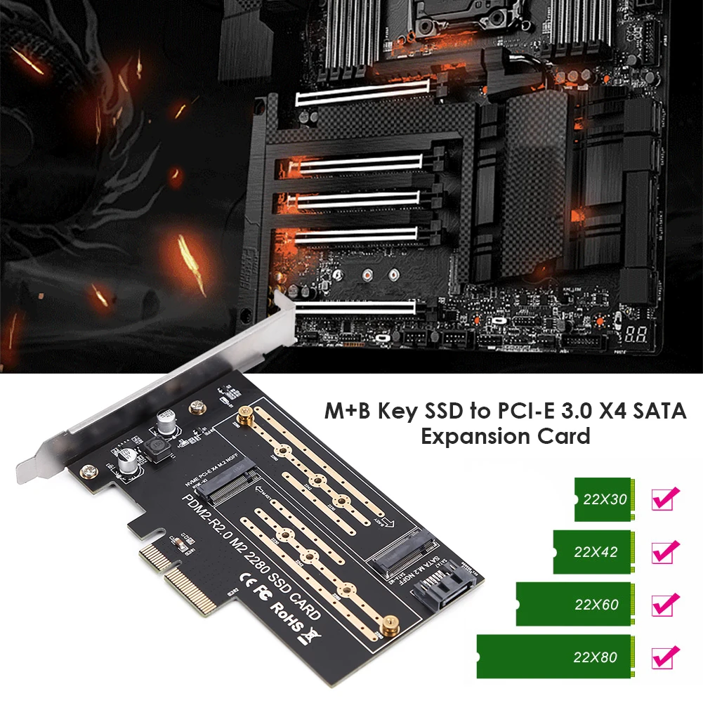 PCIE to M2/M.2 Adapter Add On Card SATA M.2 NVMe SSD NGFF PCI Express 3.0 X4 M Key +B M2 PCI-E | Компьютеры и офис