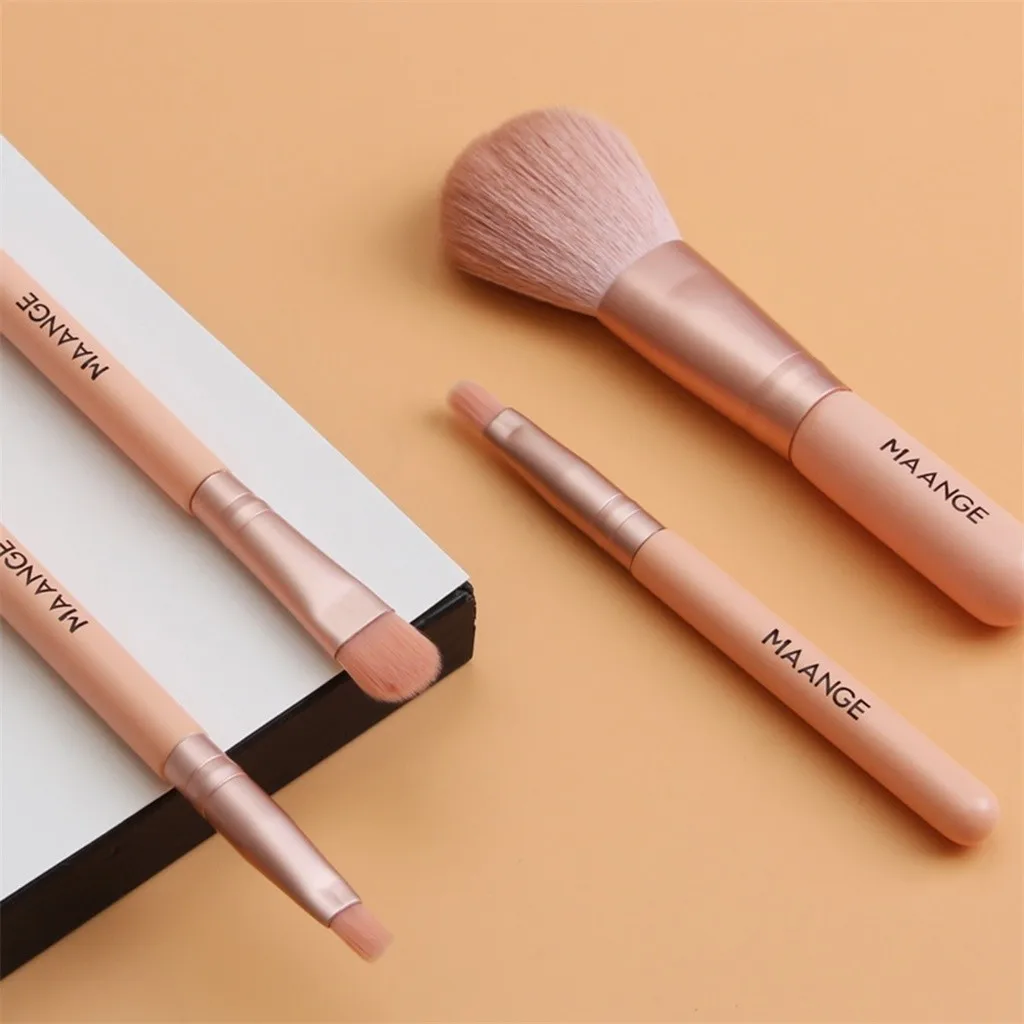 Набор мини кистей для макияжа с 4 микрокристаллами волос румяна тени век