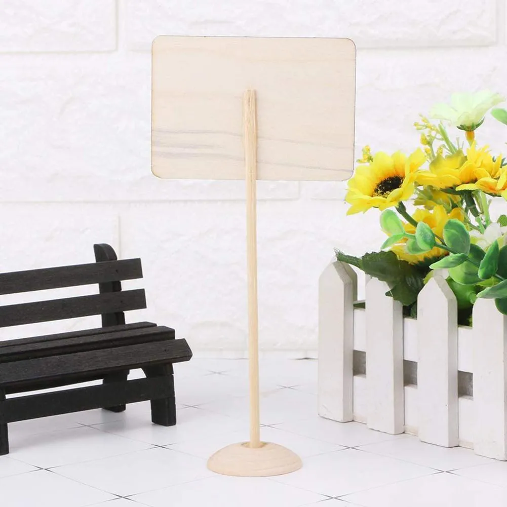 

10Pcs Mini Wooden Blackboard Garden Flowers Plants Tags Garden Decor Writing Notice Message Signs Chalkboard For Wedding Party