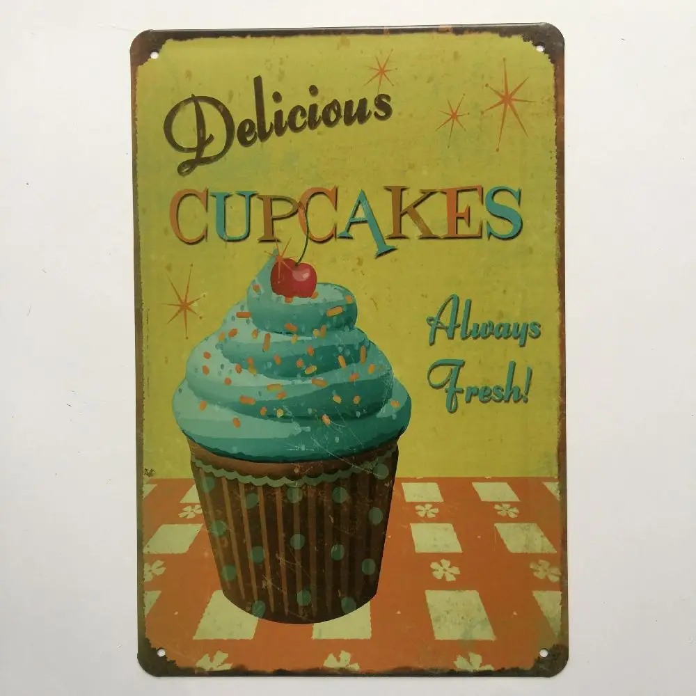 Вкусный кекс MOJITO коктейль винтажные металлические знаки жестяные для паба