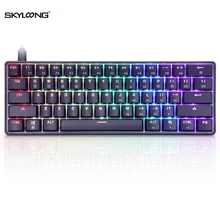 SKYLOONG 61 Keys Mechanical Keyboard GK61 SK61 Optical Switch ABS RGB USB Wired Connection Hot Swappable Gaming Accessory Tablet