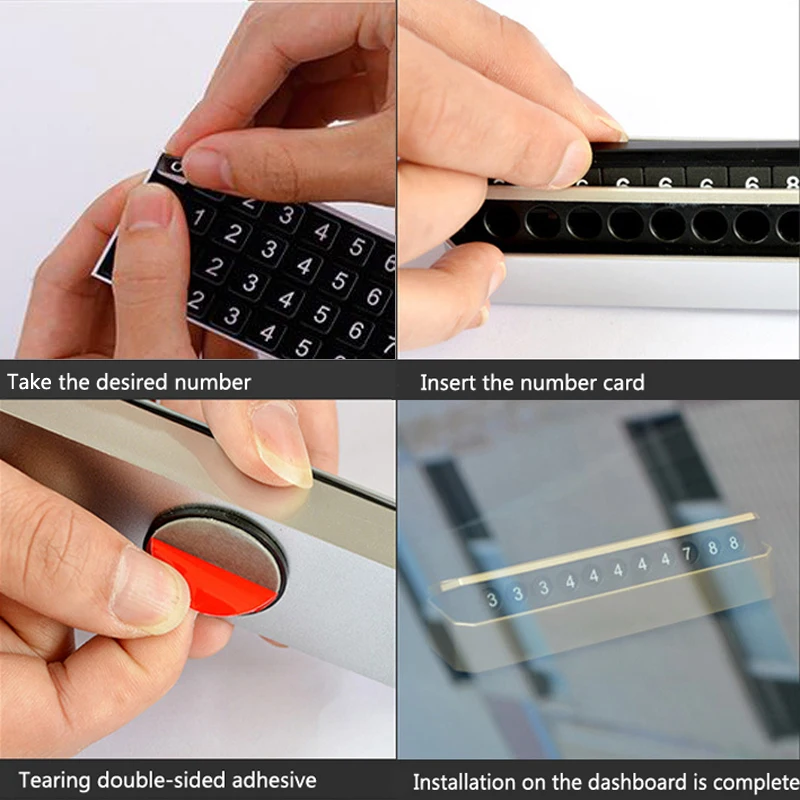 Phone Number Car Temporary Parking Flippable Card Plate For Volkswagen Polo Passat B6 BMW F10 F30 E60 Ford Focus 2 Fiesta | Автомобили и