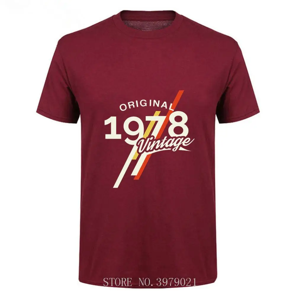 Винтажные 1978 Классическая футболка для мужчин с коротким рукавом удобные