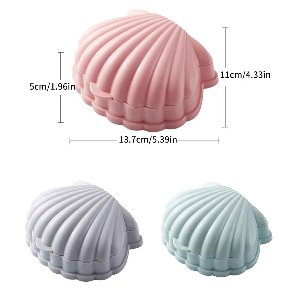

Creative Shell Shape Soap Box Bathroom Drain Soap Holder Travel Soap Storage Protect Case Bathroom Accessories