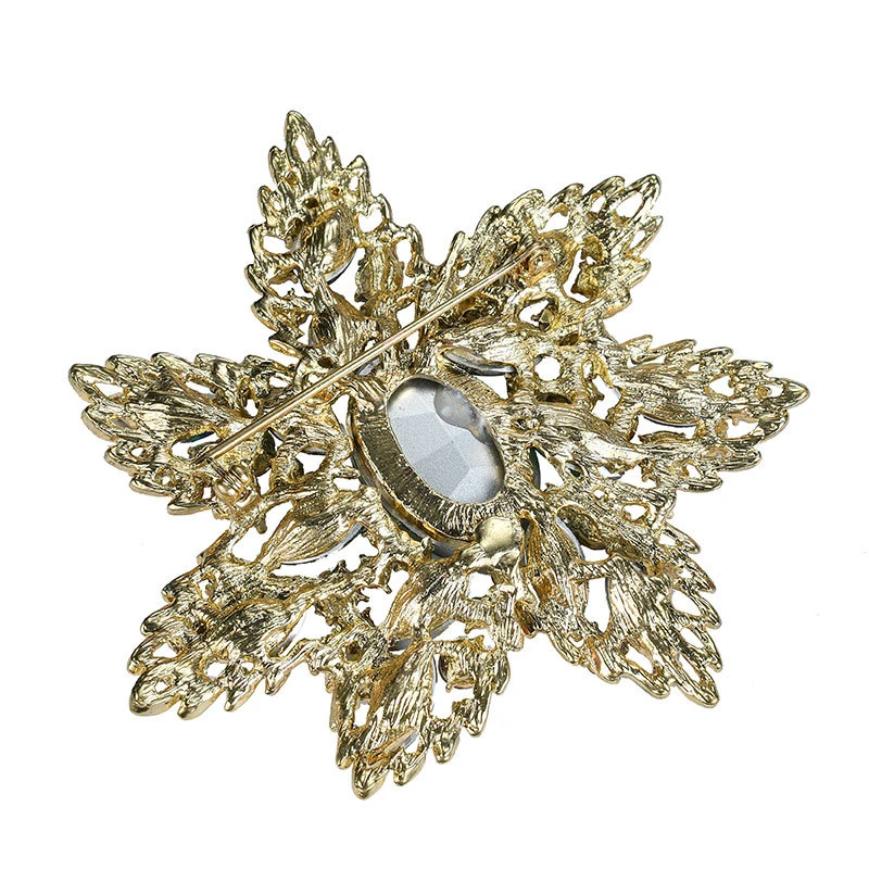 

Luxury Female Crystal Flower Brooch Dainty Gold Color Jewelry Brooches For Women Cute Rainbow Zircon Pin Dress Coat Accessory