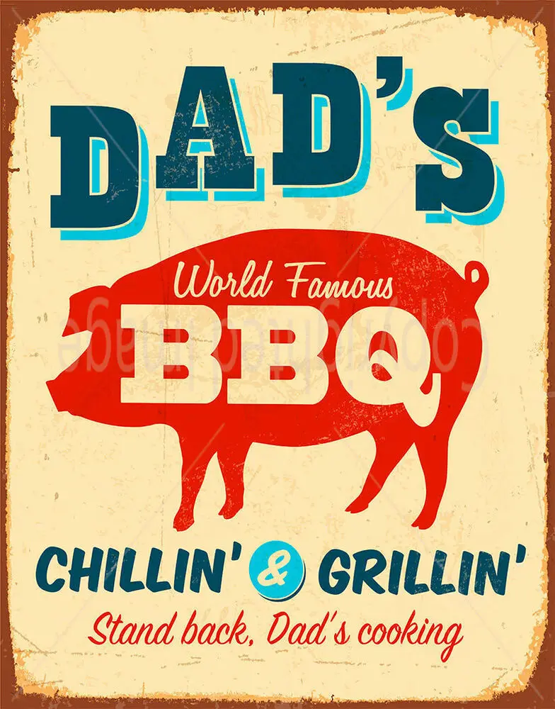 

Большие металлические жестяные Плакаты для барбекю CHILLIN & GRILLIN