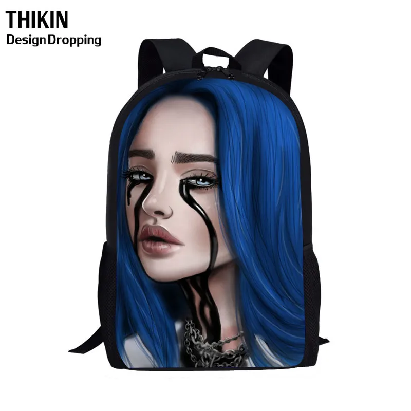 THIKIN 3D школьные сумки Billie Eilish рюкзаки для детей женские хип-хоп школьный рюкзак для подростков девочек рюкзак детские рюкзаки Mochila