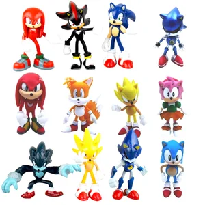 set sonic figure tails werehog action figures knuckles doll dr eggman cartoon figurines collectible dolls kids hedgehog toy free global shipping