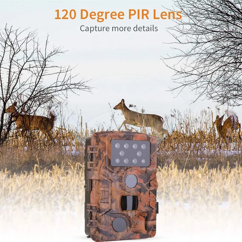 

16MP Trail Game Camera Waterproof 1080P Hunting Camera Infrared Trigger Night Vision 120Detecting Wildlife Monitor