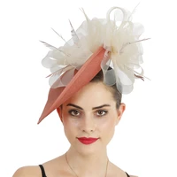 women ladies fashion fascinator mesh flower hat hairpin bride elegant new headwear net floral hair accessories headband fedora