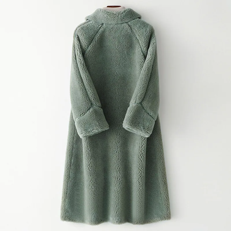 Coat Women Autumn Real Winter Sheep Fur Wool Coats and Jackets 2020 Korean Warm Overcoat Manteau Femme 289009 YY569