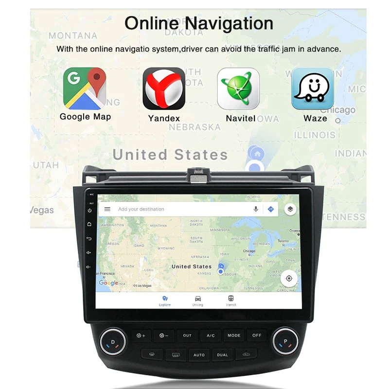 1 + 16G Android 8 автомобильный радиоприемник мультимедийный плеер для Honda Accord 7Th 2003-2007