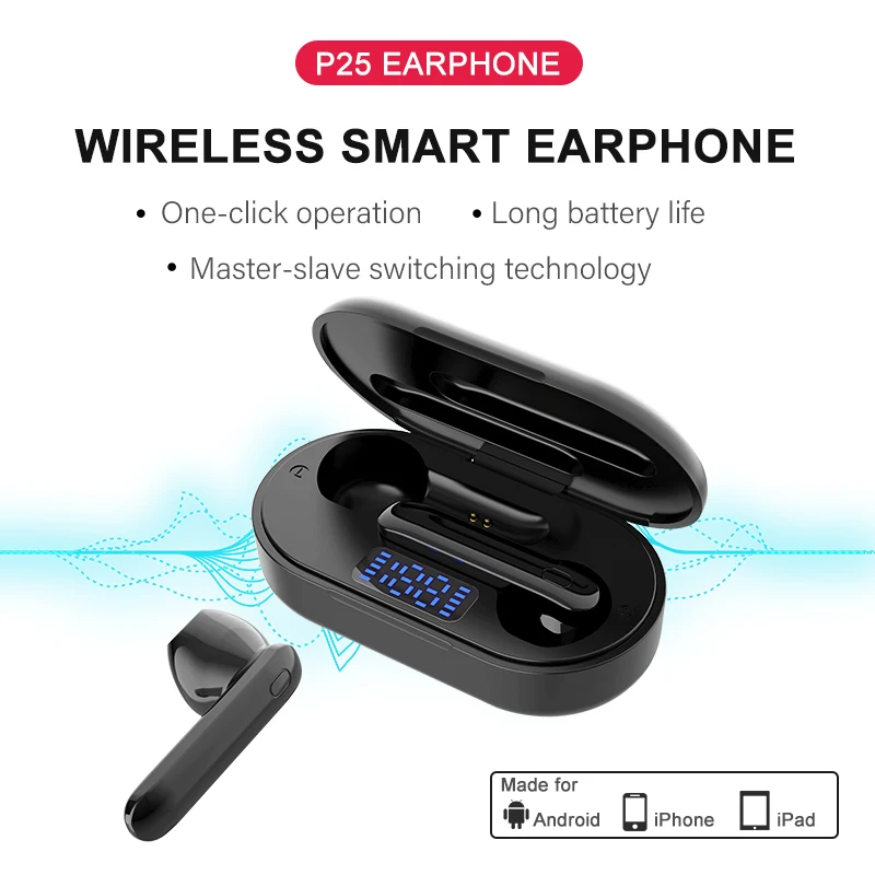 LISTENVO P25 Bluetooth 5 0 наушники вкладыши TWS с Мощный Срок службы батареи Беспроводной